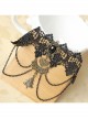 Handmade Retro Fashion Gothic Love Christmas Tree Black Lace Tassel Female Armband