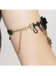 Vintage Gothic Bride Fashion Spider Black Rose Lace Tassel Female Armband