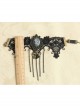 Gothic Fashion Retro Beauty Bowknot Black Lace Rose Tassel Wedding Dress Female Wide Armband
