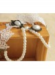 Retro Fashion Baroque Bride White Pearl Lace Flower Wedding Dress Female Armband