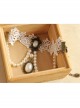 Retro Fashion Baroque Bride White Pearl Lace Flower Wedding Dress Female Armband