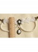 Retro Fashion Baroque Bride White Pearl Lace Flower Wedding Dress Female Armband