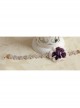 Fashion Retro Leisure Purple Rose Flower Female Golden Lace Anklet