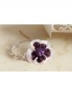 Fashion Retro Leisure Purple Rose Flower Female Golden Lace Anklet
