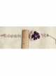 Fashion Retro Leisure Purple Rose Flower Female Golden Lace Anklet