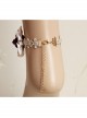 Fashion Retro Leisure Purple Rose Flower Female Golden Lace Anklet