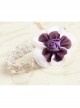 Fashion Retro Leisure Purple Rose Flower Female Golden Lace Anklet