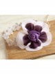 Fashion Retro Leisure Purple Rose Flower Female Golden Lace Anklet