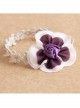 Fashion Retro Leisure Purple Rose Flower Female Golden Lace Anklet