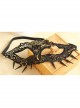 Fashion Retro Black Lace Rivets Grim Reaper Fox Head Beauty Princess Masquerade Half Face Mask