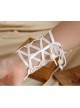 Bride Fashion Retro White Pearl Lace Flower Long Wedding Dress With Ring Female Gloves Bracelet