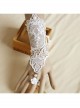 Bride Fashion Retro White Pearl Lace Flower Long Wedding Dress With Ring Female Gloves Bracelet