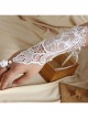 Bride Fashion Retro White Pearl Lace Flower Long Wedding Dress With Ring Female Gloves Bracelet