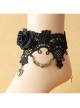 Gothic Retro Fashion Love Wings Black Lace Rose Flower Female Anklet