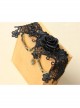 Gothic Retro Fashion Love Wings Black Lace Rose Flower Female Anklet