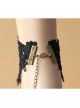 Gothic Retro Fashion Love Wings Black Lace Rose Flower Female Anklet
