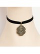 Fashion Retro Exaggerated Simple Skull Black Velvet Rope Female Short Necklace
