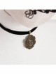 Fashion Retro Exaggerated Simple Skull Black Velvet Rope Female Short Necklace