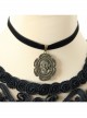 Fashion Retro Exaggerated Simple Skull Black Velvet Rope Female Short Necklace