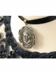 Fashion Retro Exaggerated Simple Skull Black Velvet Rope Female Short Necklace