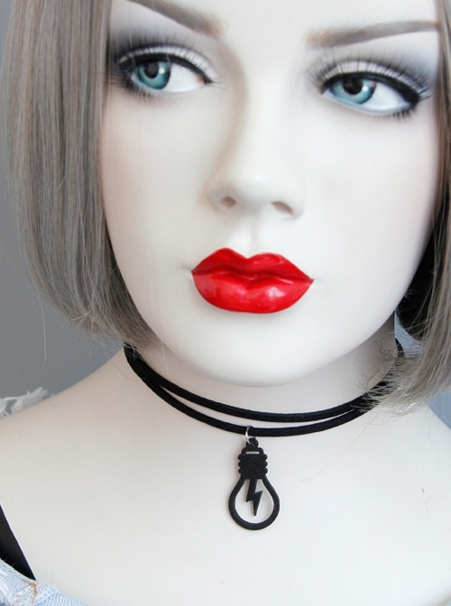 Baroque Fashion Retro Beauty Head Black Velvet Rope Simple All-Match Female Short Necklace