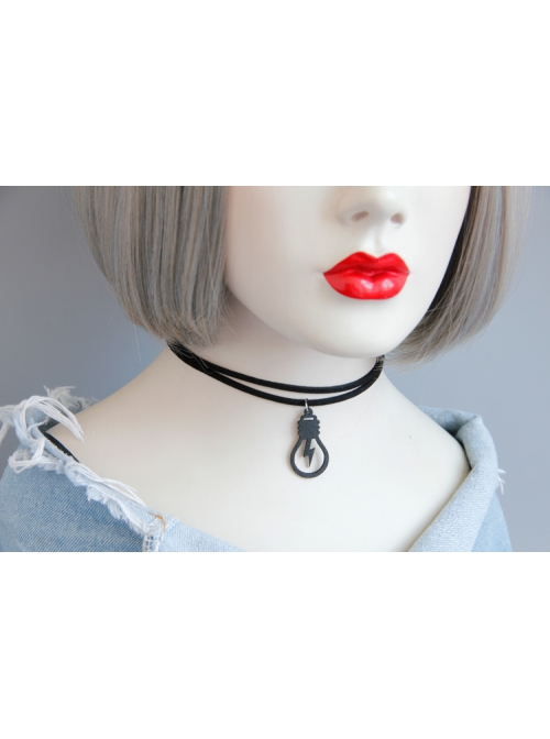 Baroque Fashion Retro Beauty Head Black Velvet Rope Simple All-Match Female Short Necklace