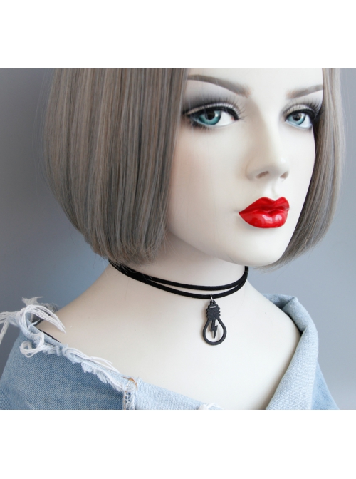 Baroque Fashion Retro Beauty Head Black Velvet Rope Simple All-Match Female Short Necklace