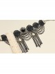 Retro Palace Fashion Black Tassel Gem Gothic Lace Female Anklet