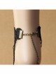 Retro Palace Fashion Black Tassel Gem Gothic Lace Female Anklet
