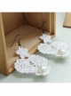 Baroque Palace Retro Fashion Personality Queen White Pearl Lace Flower Female Earrings
