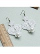 Baroque Palace Retro Fashion Personality Queen White Pearl Lace Flower Female Earrings