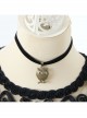 Retro Simple Bronze Owl Black Velvet Rope Fashion Female Short Necklace