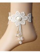 Bride Wedding Dress Sexy Fashion Crystal White Lace Pearl Female Anklet