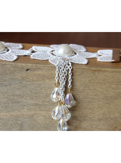 Bride Wedding Dress Sexy Fashion Crystal White Lace Pearl Female Anklet