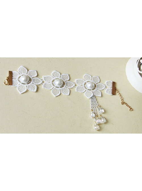 Bride Wedding Dress Sexy Fashion Crystal White Lace Pearl Female Anklet