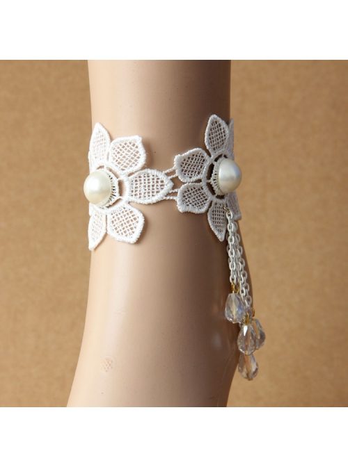 Bride Wedding Dress Sexy Fashion Crystal White Lace Pearl Female Anklet