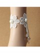 Bride Wedding Dress Sexy Fashion Crystal White Lace Pearl Female Anklet