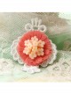 Handmade Retro Fashion Sweet Pink Fabric Flower White Lace Female Brooch