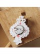 Handmade Retro Fashion Sweet Pink Fabric Flower White Lace Female Brooch