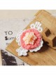 Handmade Retro Fashion Sweet Pink Fabric Flower White Lace Female Brooch