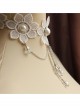 Bride Wedding Fashion White Lace Flower Crystal Tassel Female Necklace