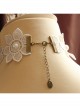 Bride Wedding Fashion White Lace Flower Crystal Tassel Female Necklace
