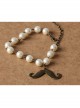 Handmade Fashion Cute White Pearl Mustache Female Anklet