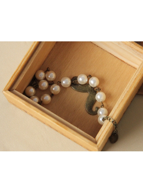 Handmade Fashion Cute White Pearl Mustache Female Anklet