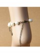 Handmade Fashion Cute White Pearl Mustache Female Anklet