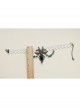 Fashion Fashion Retro Personality White Lace Dark Green Rose Flower Crystal Female Short Necklace