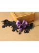 Handmade Retro Gothic Palace Purple Rose Flower Bow Black Lace Pearl Female Anklet