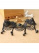 Gothic Fashion Retro All-Match Personality Female Black Lace Fringe Drop Diamond Choker