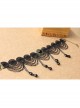Gothic Fashion Retro All-Match Personality Female Black Lace Fringe Drop Diamond Choker