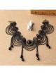 Gothic Fashion Retro All-Match Personality Female Black Lace Fringe Drop Diamond Choker